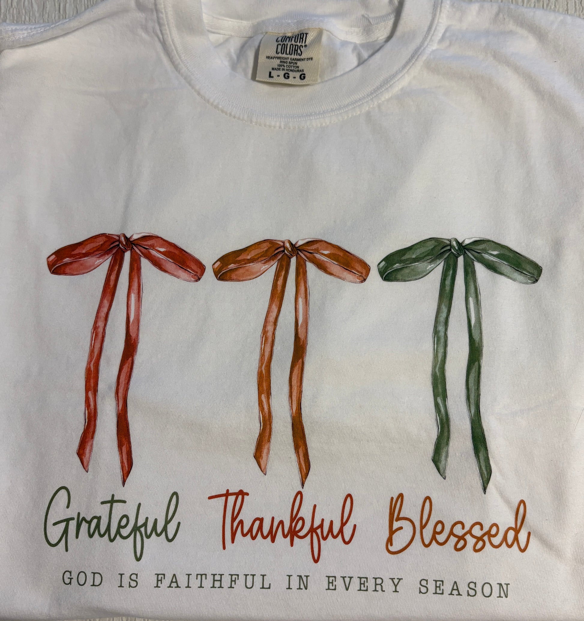 Grateful, Thankful, Blessed Cream Comfort Colors T