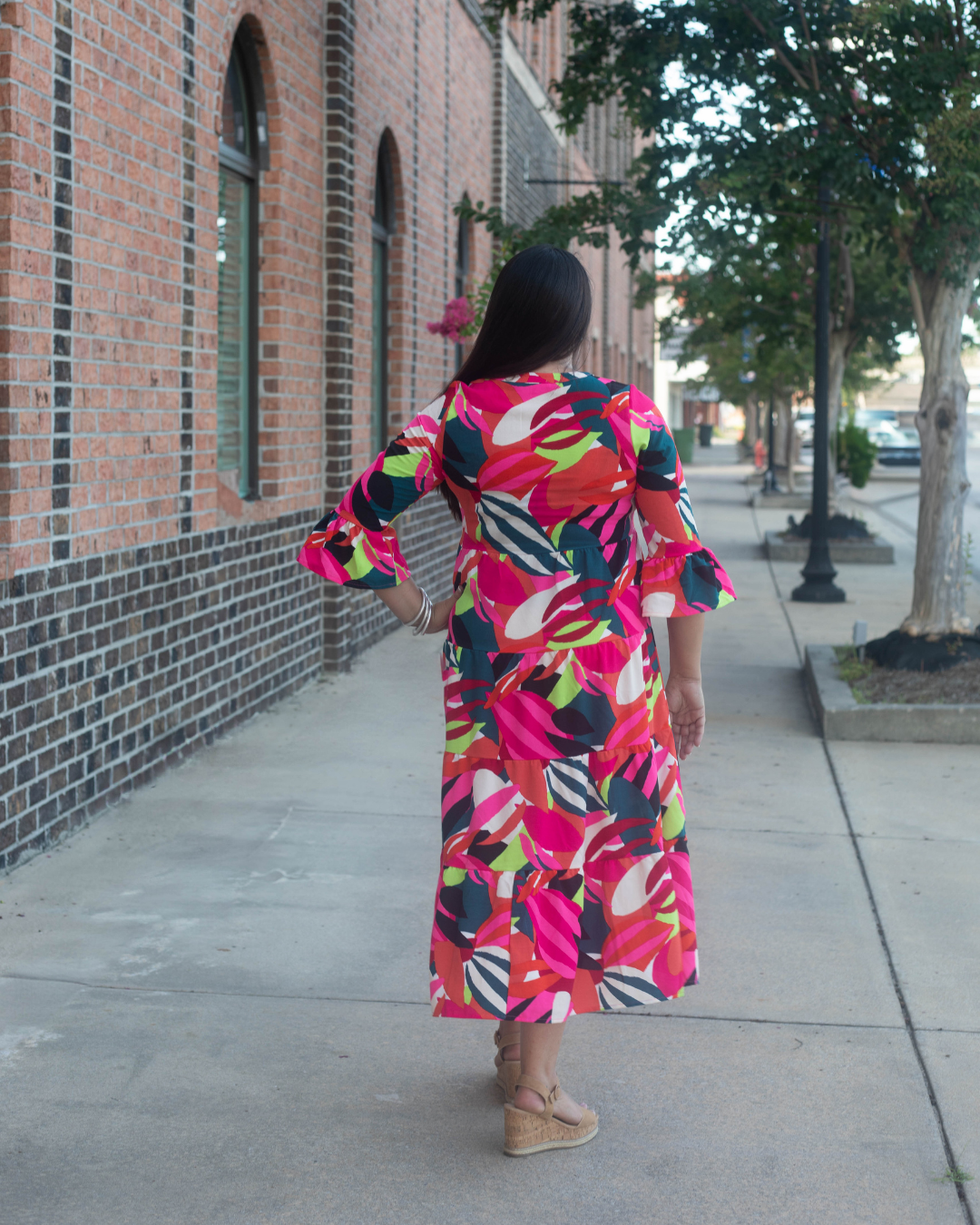 Mary Square Bomb Shell Floor Dress